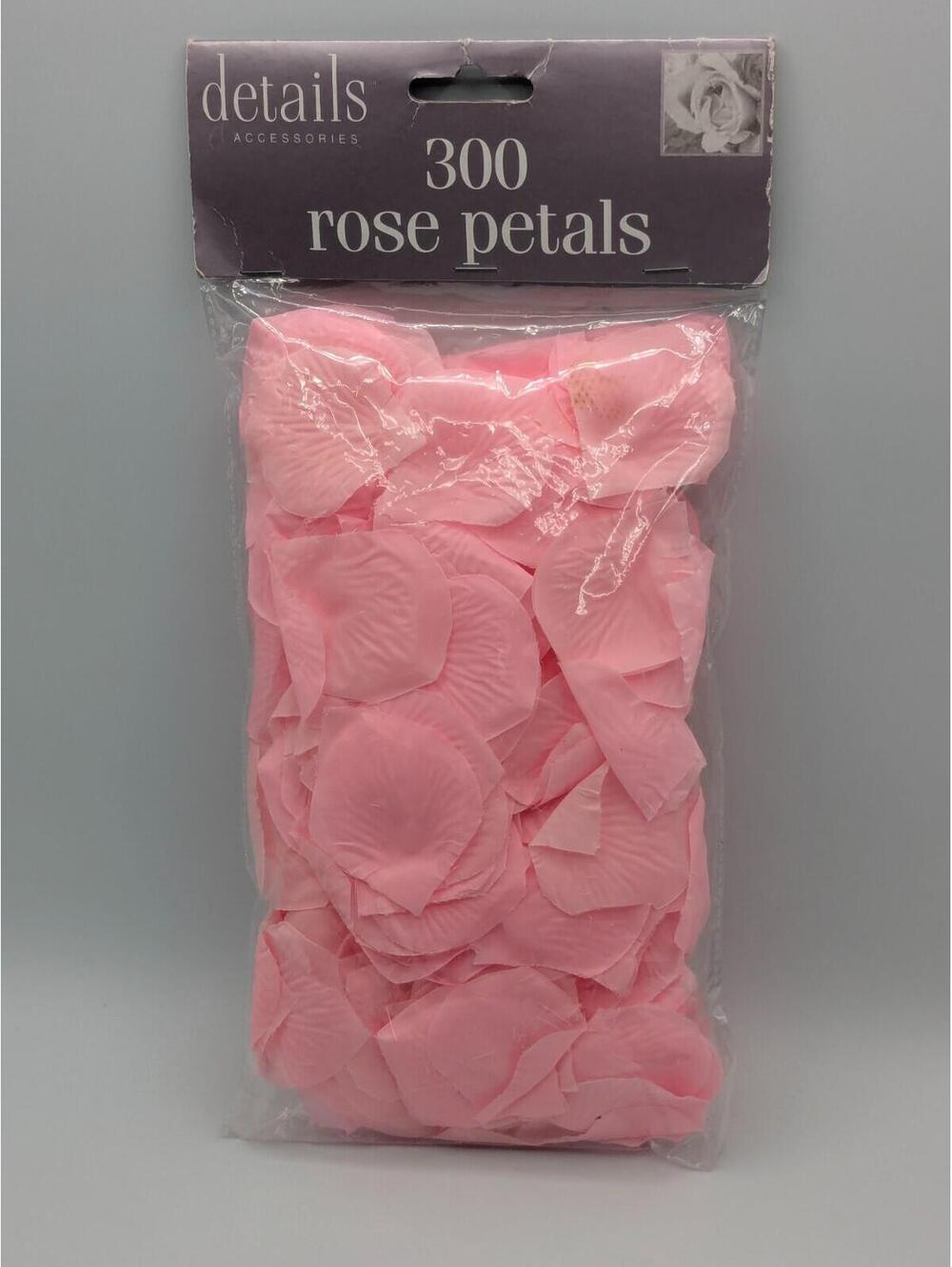 300 Pink Faux Rose Petals from Details Accessories, Sealed Package